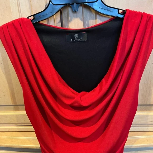 Casting women’s small red cocktail dress size T1 (2-4) - Picture 5 of 14